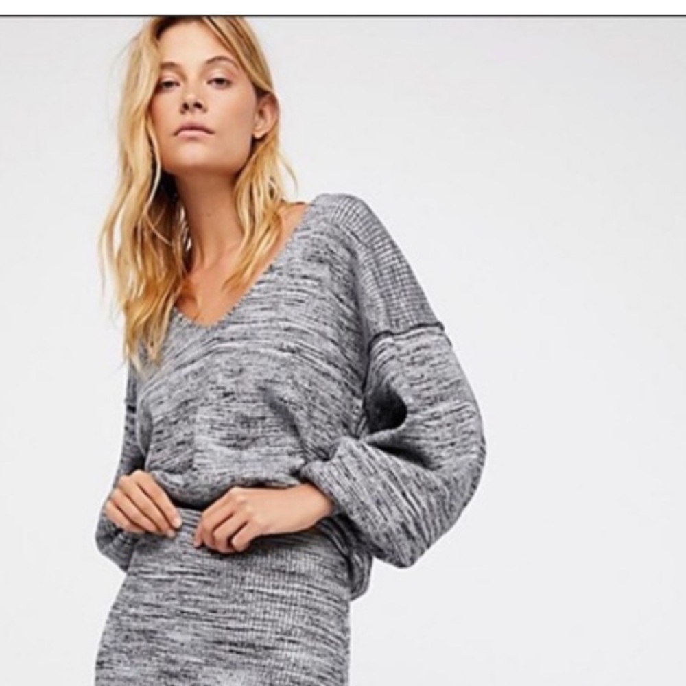 Free People Marble Knit Top